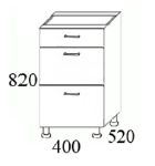 Szafka kuchenna stojąca z szufladami MKS13 40x52x82h